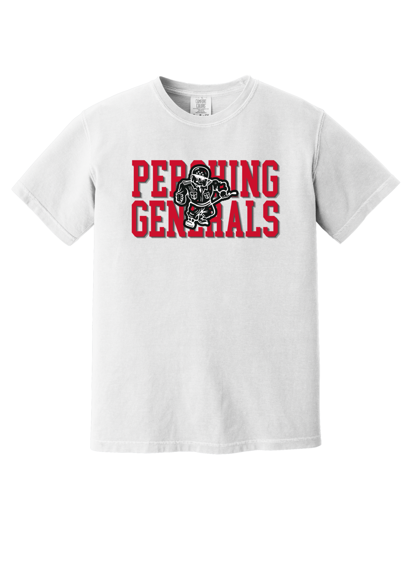 Pershing Generals - Red Font - Adult T-shirt