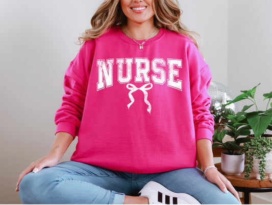 Nurse - White Distressed Bow