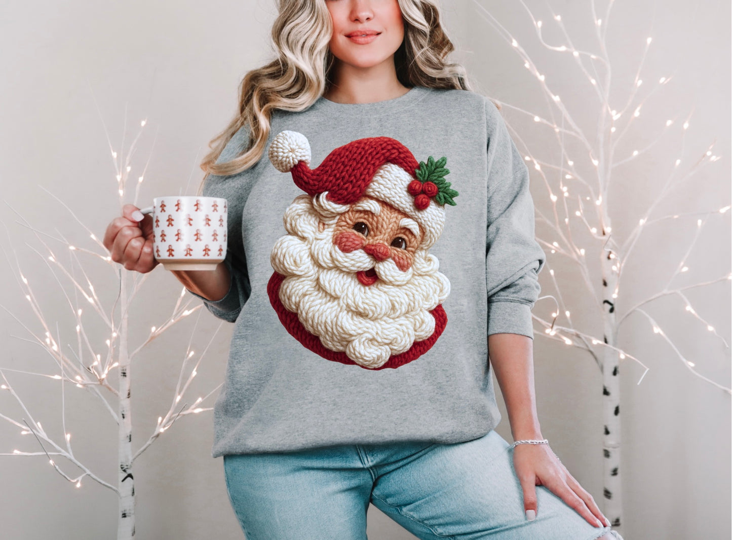 Faux Crochet Santa