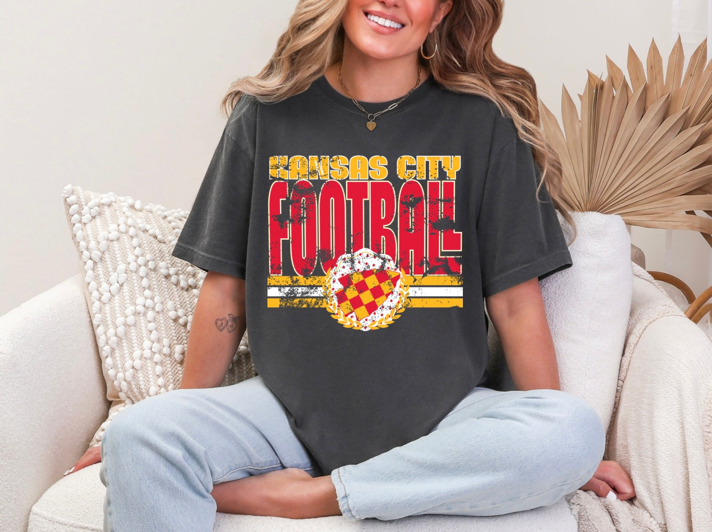 Football - Striped Distressed Mascot