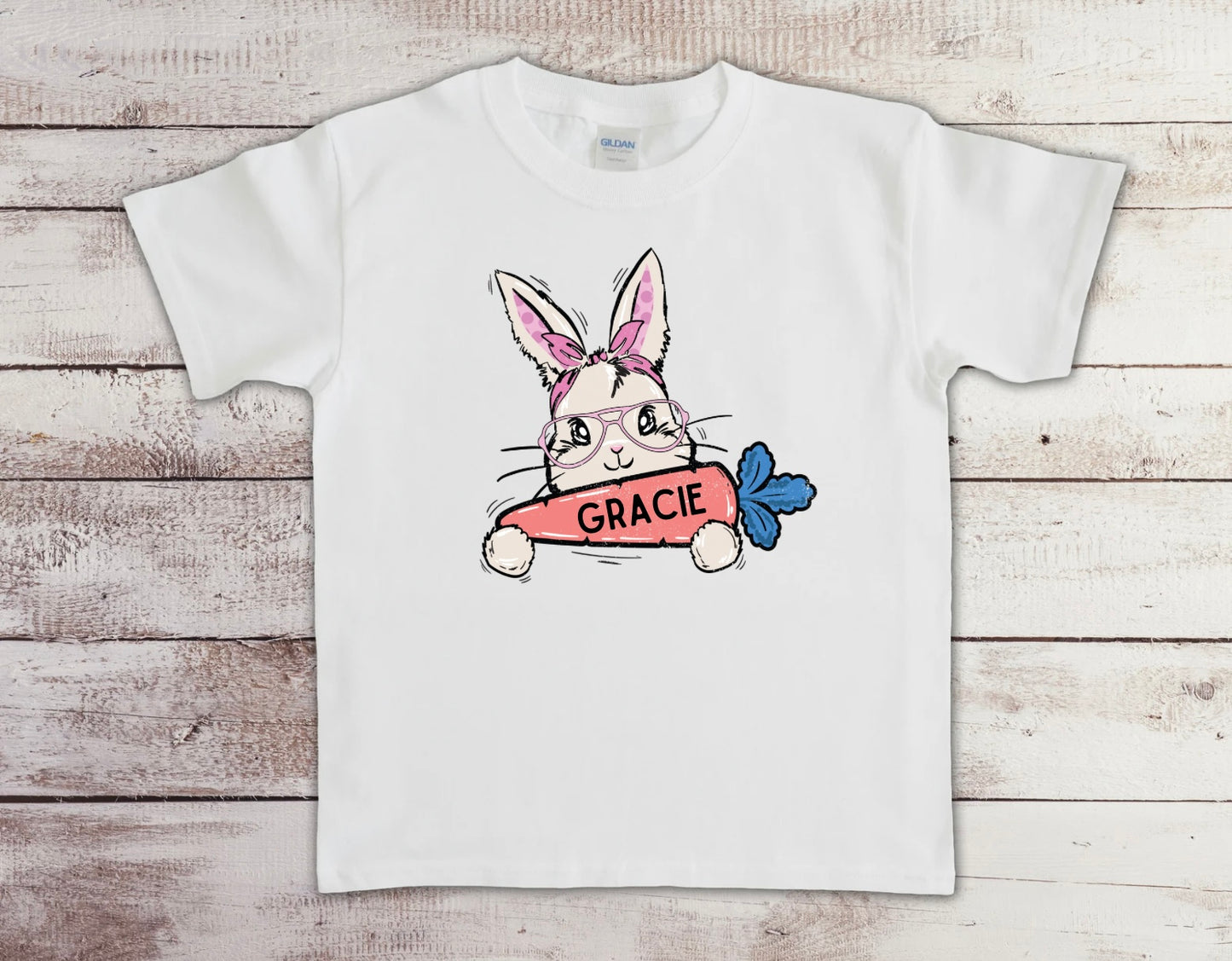 Pink Bunny with Carrot - Customized