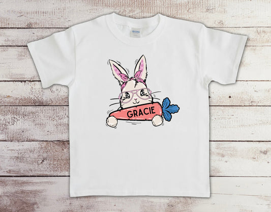 Pink Bunny with Carrot - Customized
