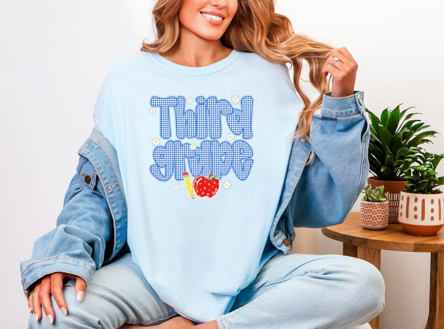Blue Gingham - Third grade