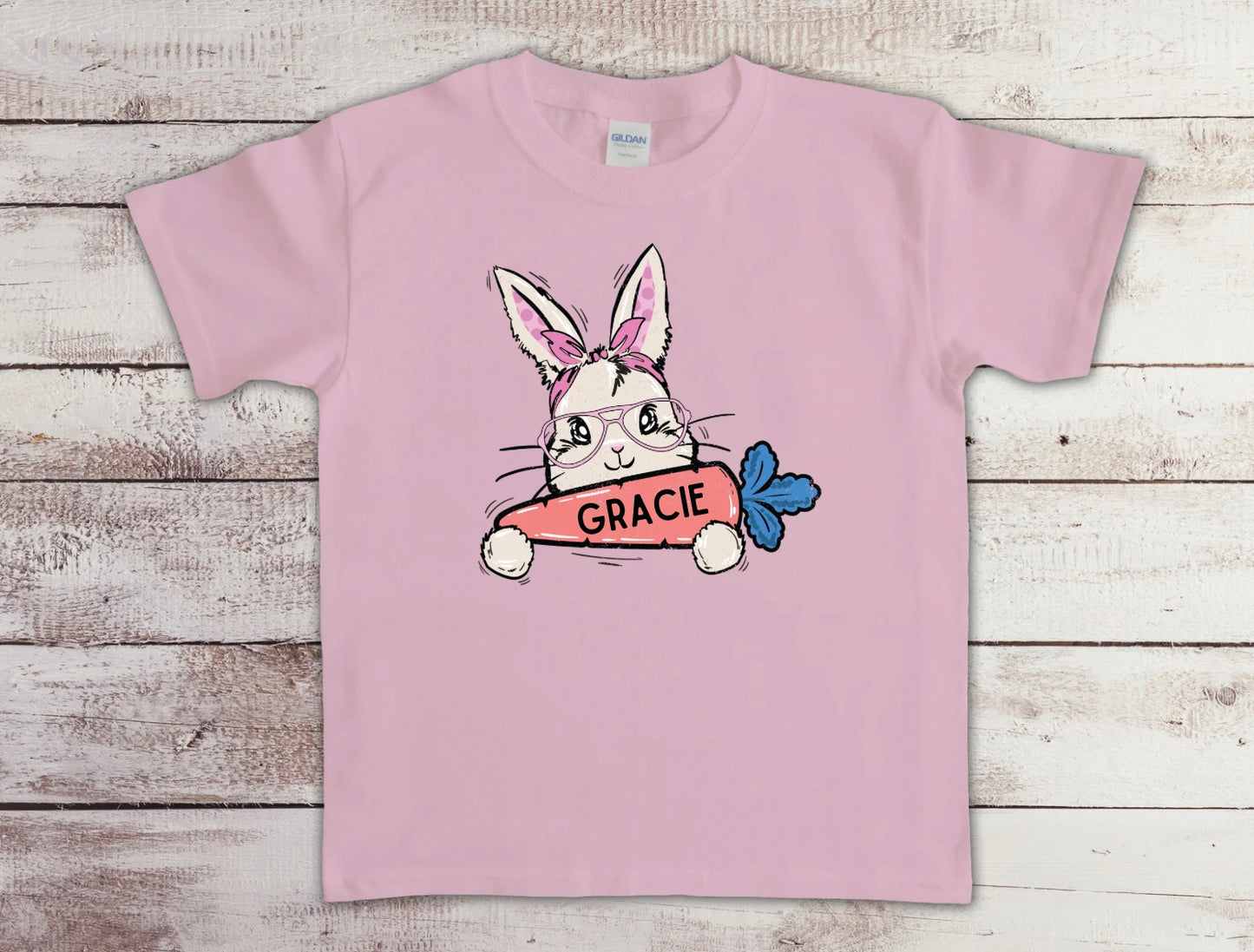 Pink Bunny with Carrot - Customized