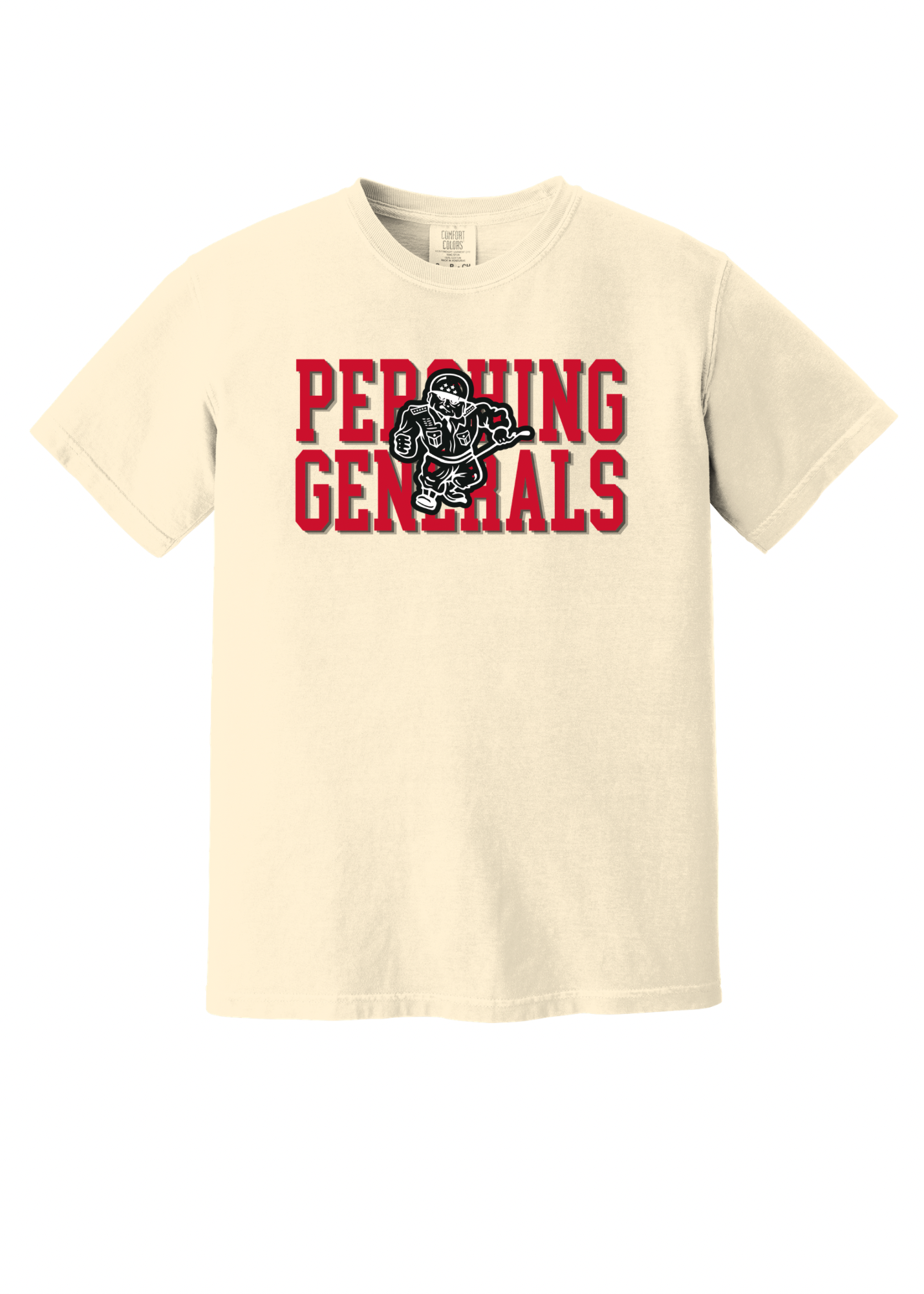 Pershing Generals - Red Font - Adult T-shirt