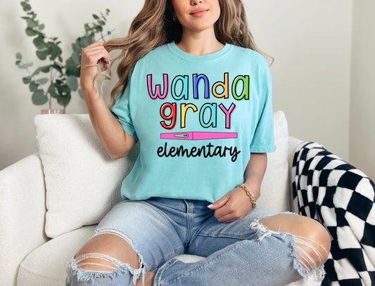 Custom Colorful Burst School Name