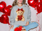 Fluffy Teddy Bear with Red Heart