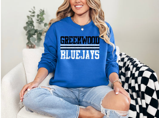 Greenwood BlueJays Distressed Stripe