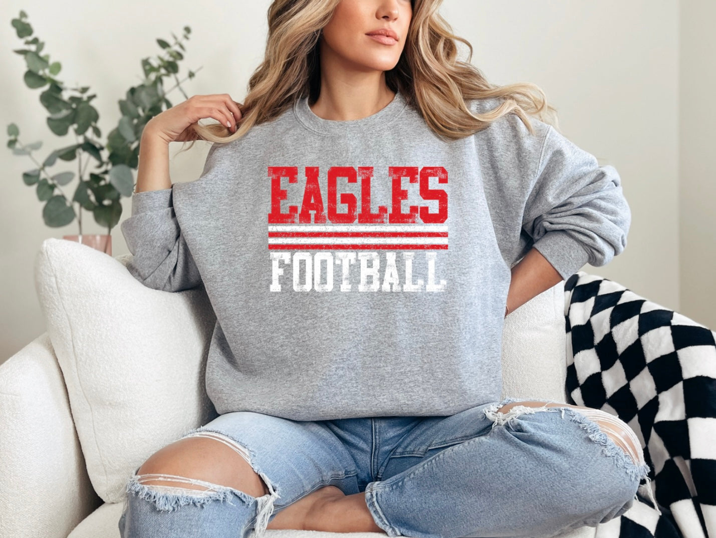 Eagles Football - Distressed Stripes
