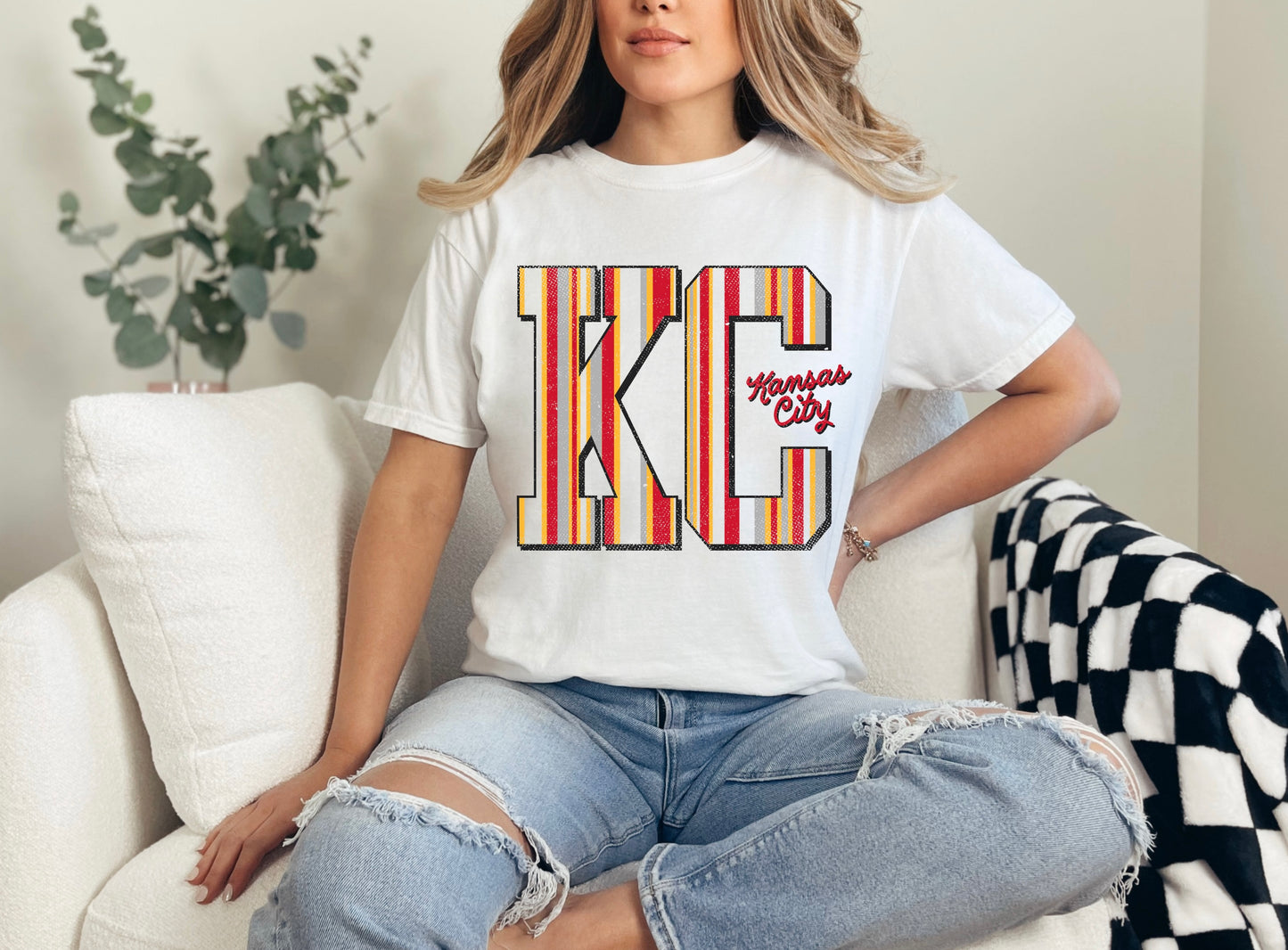 KC Vertical Stripe - White