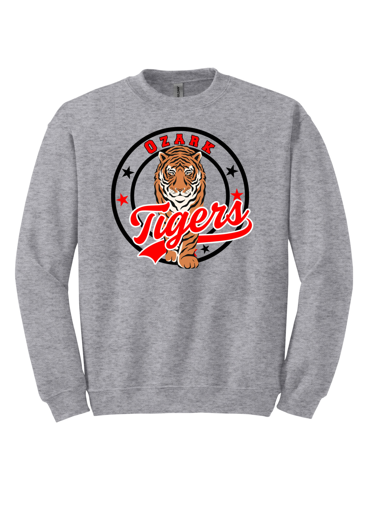 Ozark Tigers Round Mascot w/stars