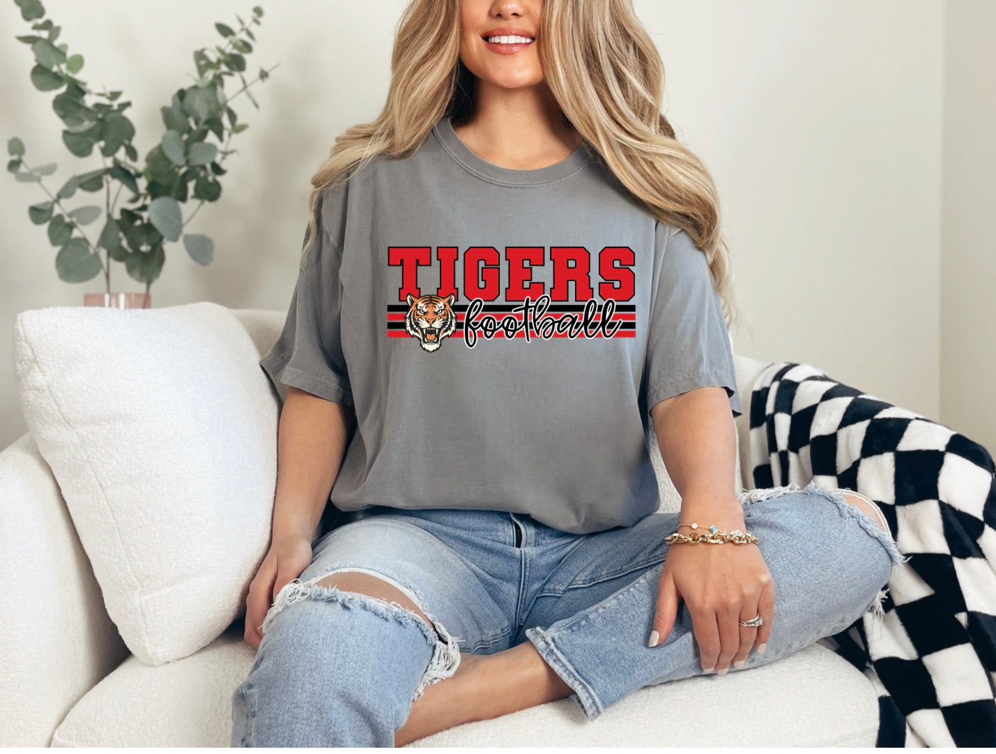 Tigers Football - Stripes Red/Black