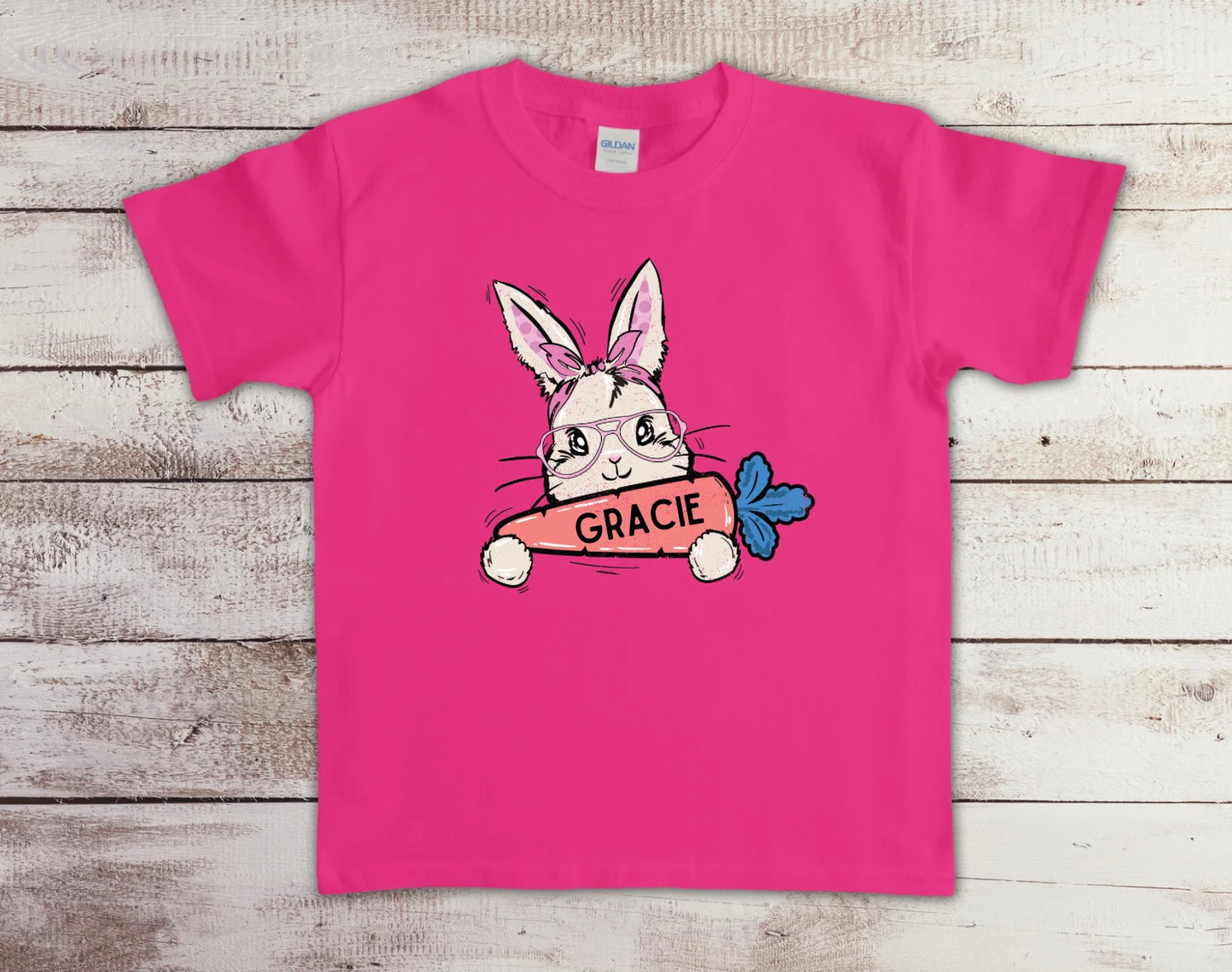 Pink Bunny with Carrot - Customized