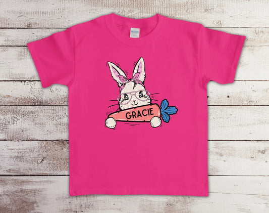 Pink Bunny with Carrot - Customized