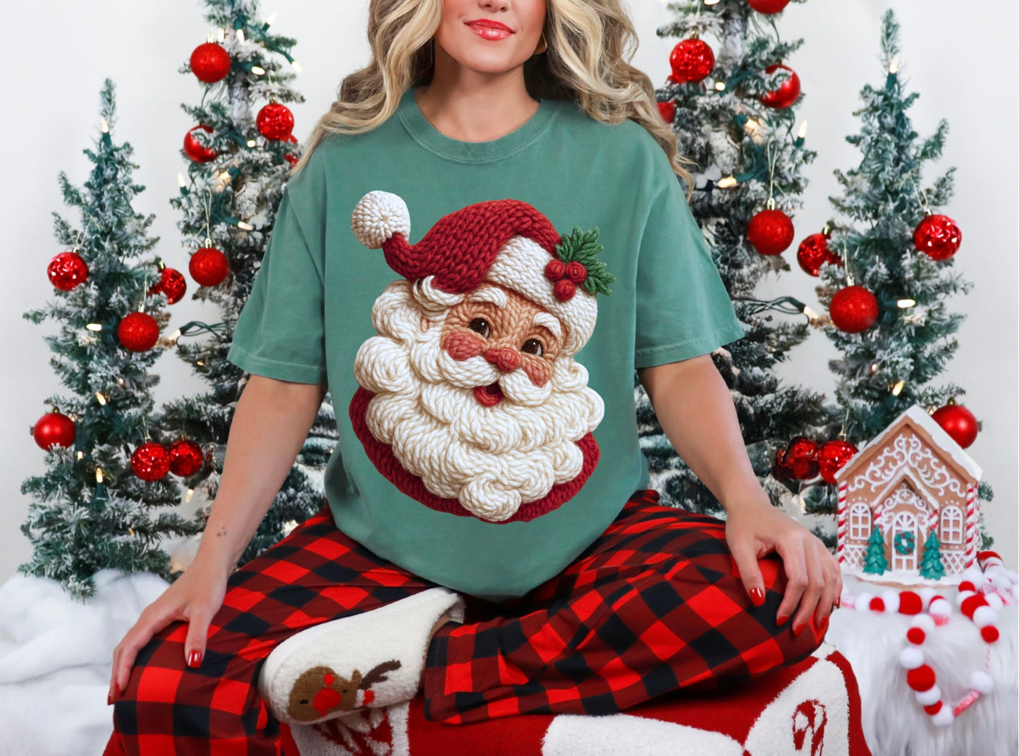 Faux Crochet Santa