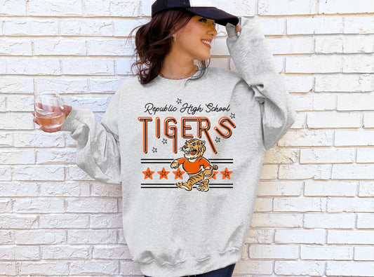 Republic High School Tigers - Retro Light Font