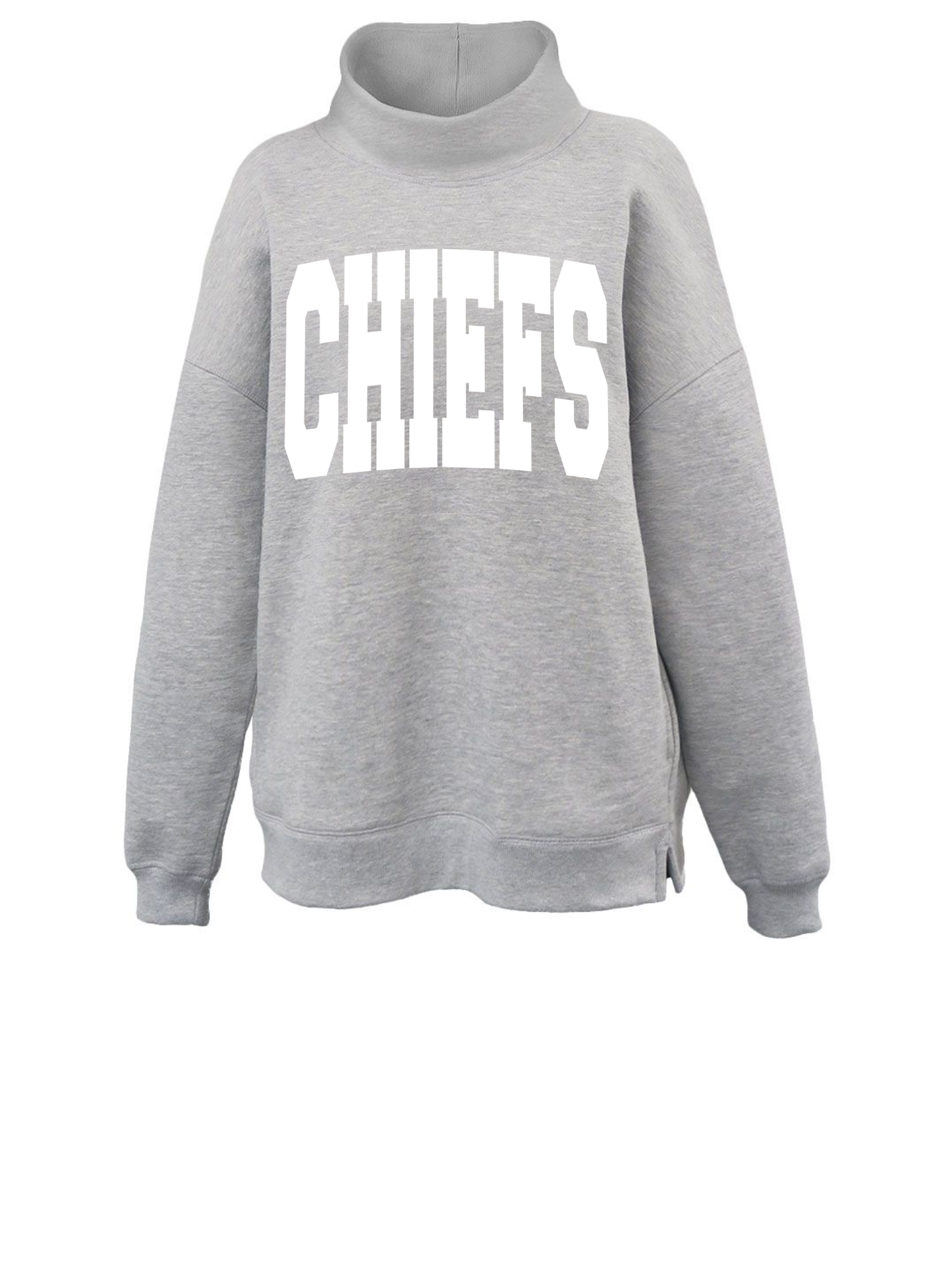 Chiefs White Large Font Mockneck