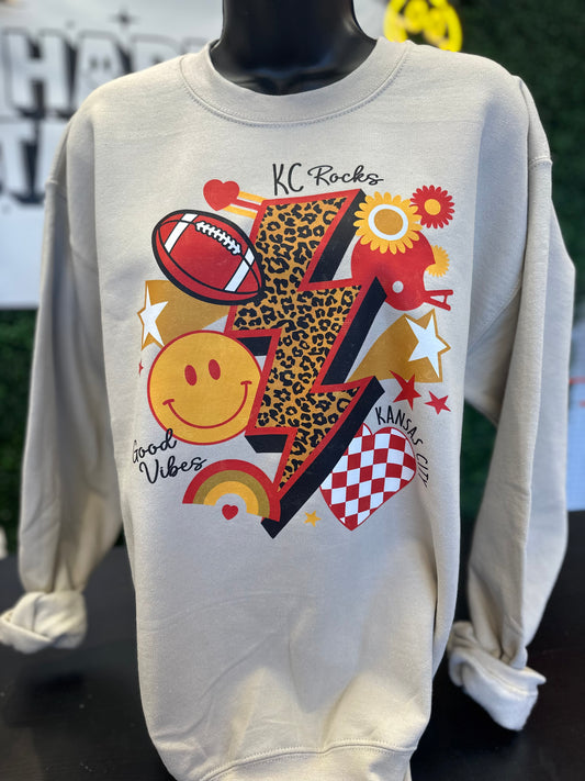 KC Leopard Bolt Sweatshirt