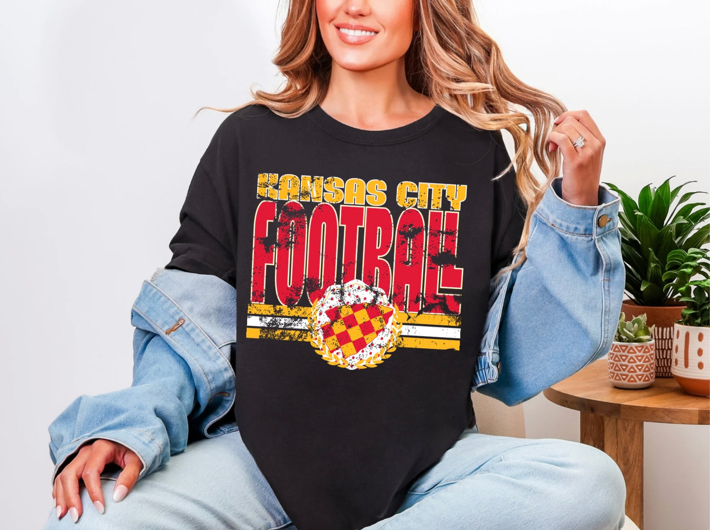 Football - Striped Distressed Mascot