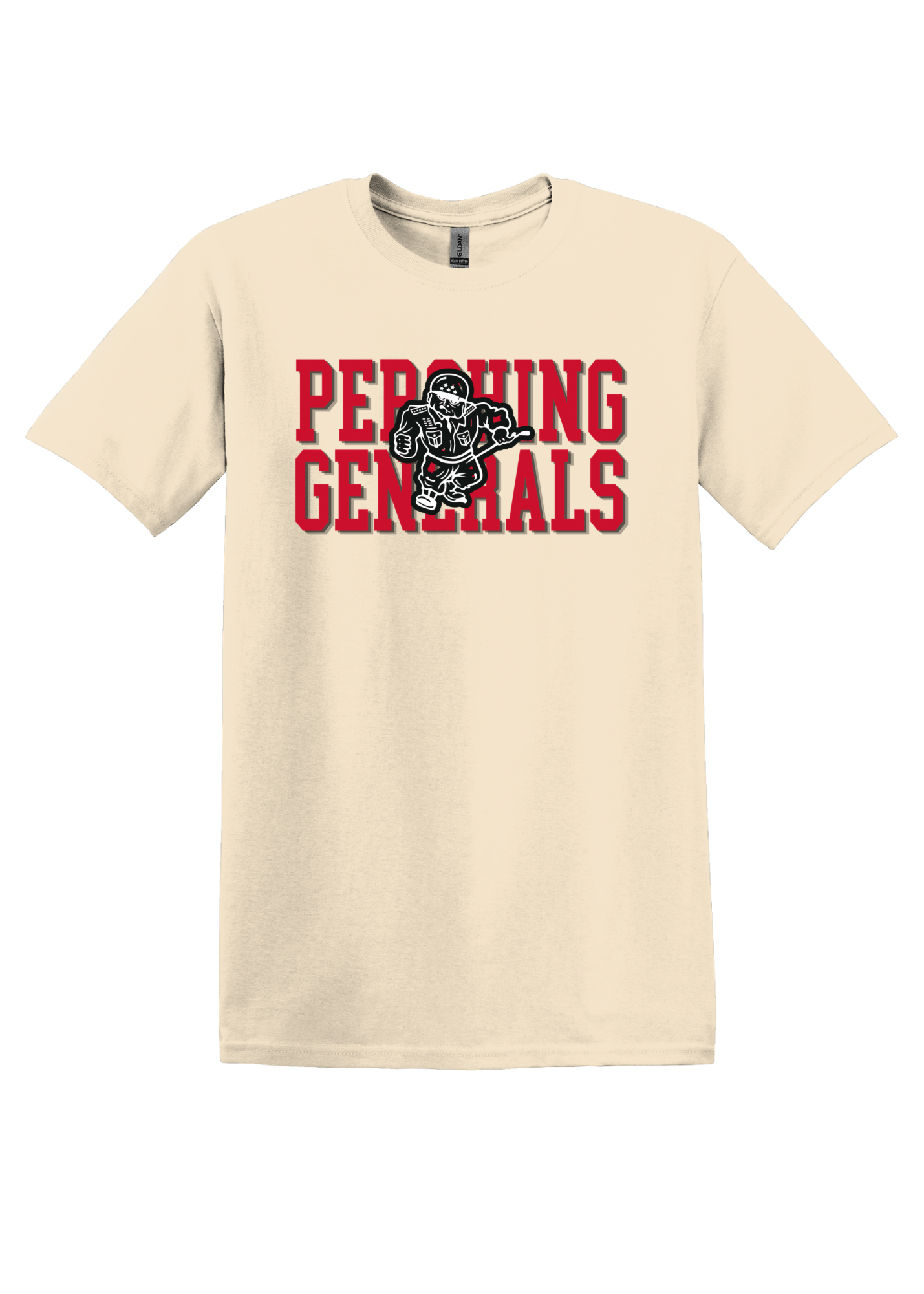 Pershing Generals - Red Font - Adult T-shirt