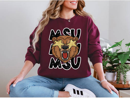 MSU Stacked Mascot Stars