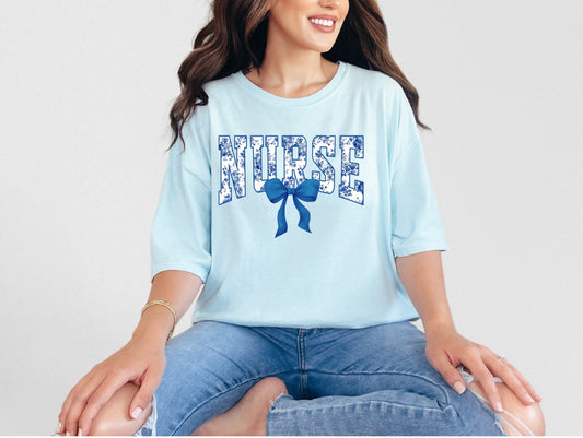 Nurse - Blue/White Bow