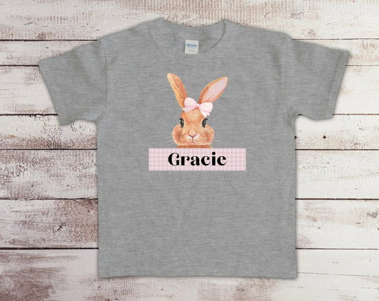 Pink Gingham Bunny - Customized