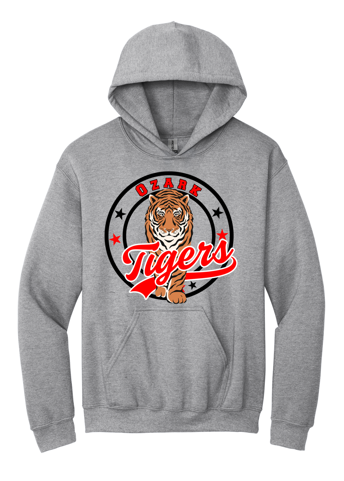 Ozark Tigers Round Mascot w/stars