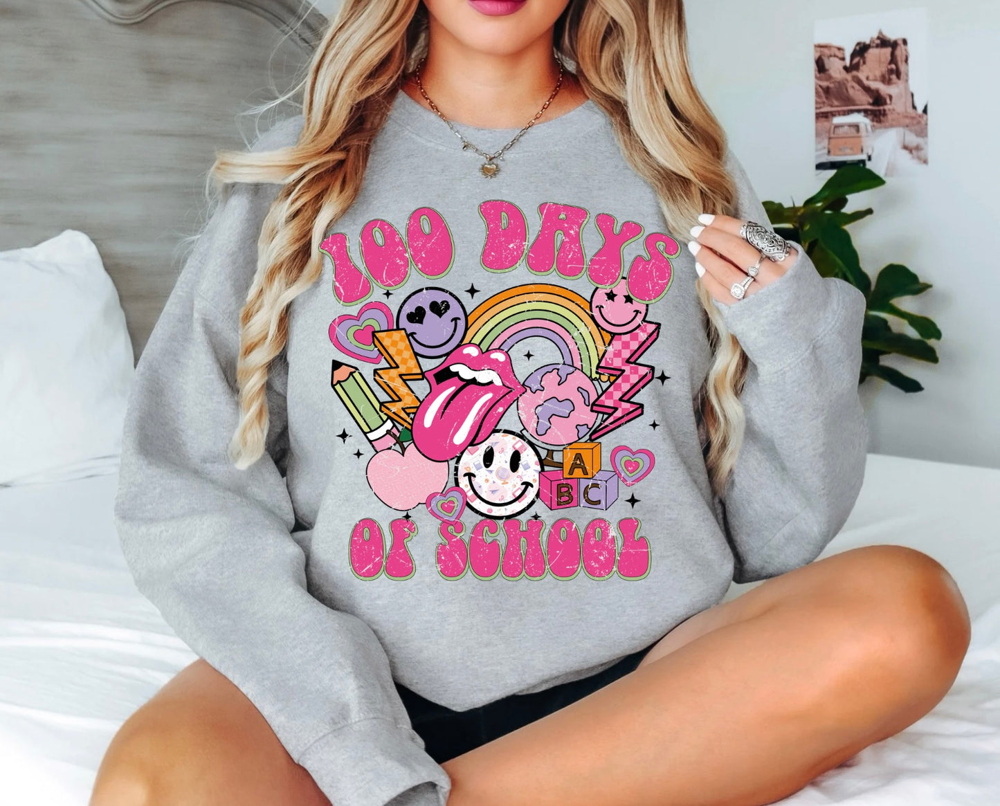 100 Days of School Smiley Bolt Collage