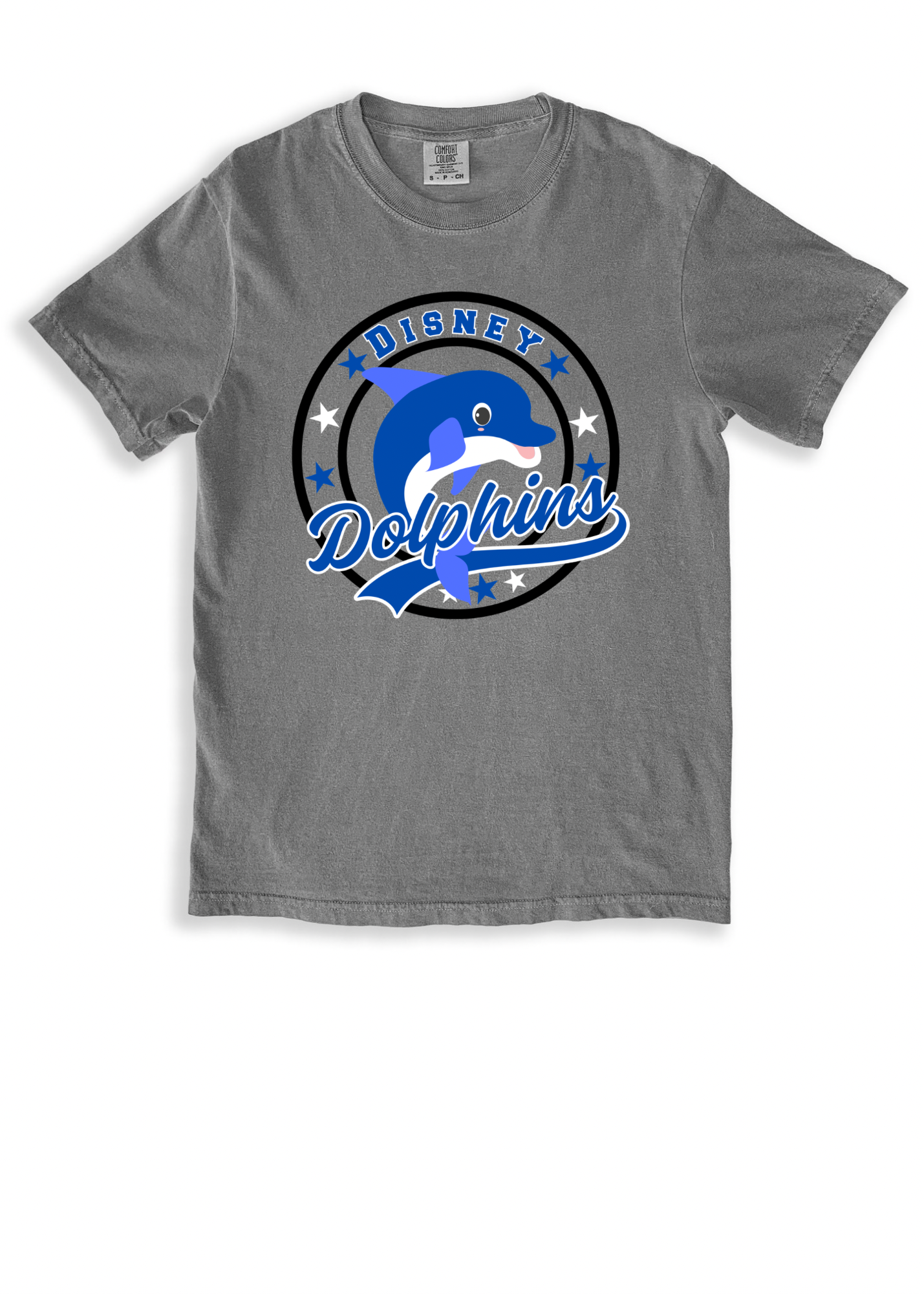 Dolphin Round Mascot - Adult Tee