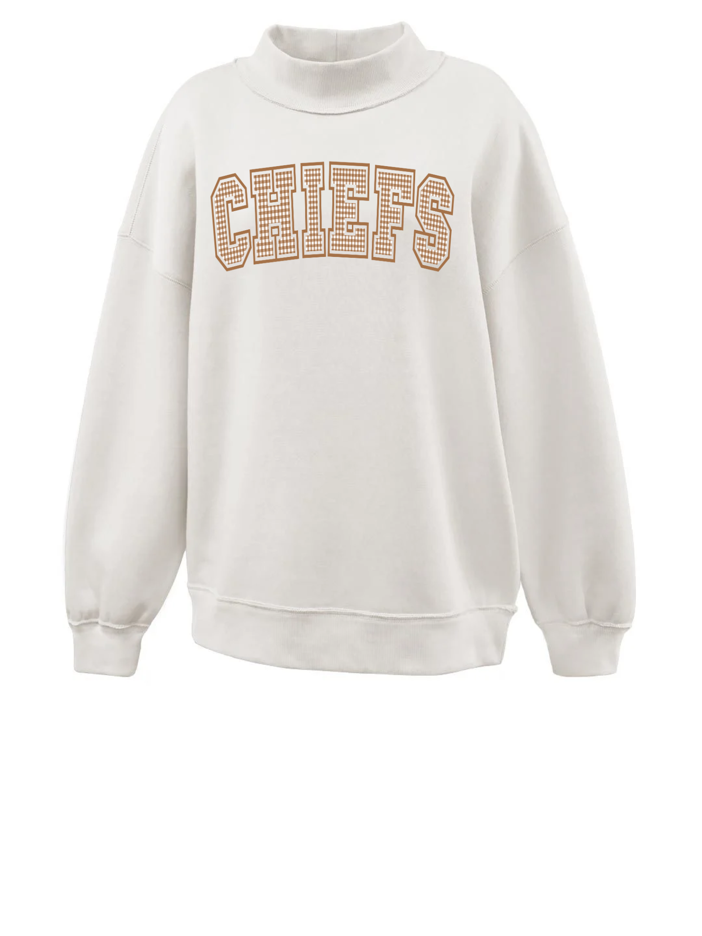 Chiefs Brown Gingham Mockneck