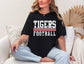 Tigers Football - Distressed Stripes Red/White
